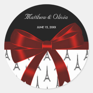 Eiffeltoren rode boog bruiloft gunst Stickers