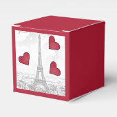Eiffeltoren - rode harten Bedankdoosjes (Voorkant Zijde)