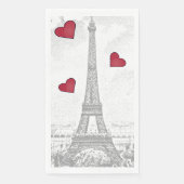 Eiffeltoren - rode harten Servet (Voorkant)