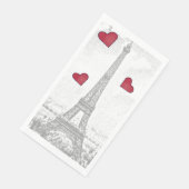 Eiffeltoren - rode harten Servet (Hoek)