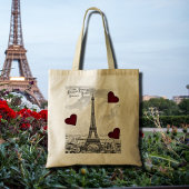 Eiffeltoren - rode harten Tote Bag