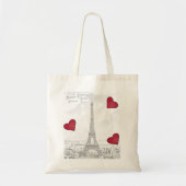  Eiffeltoren - rode harten Tote Bag (Voorkant)