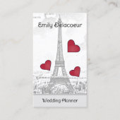  Eiffeltoren - rode harten Visitekaartje (Voorkant)