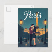 Eiffeltoren Romance Nachtreizen Briefkaart (Voorkant / Achterkant)
