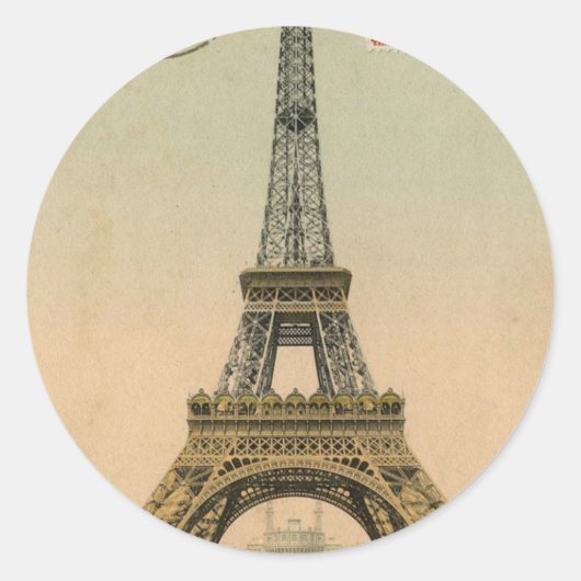 Eiffeltoren Ronde Sticker (Voorkant)