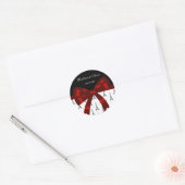 Eiffeltoren Rood lint trouwgunststickers Ronde Sticker (Envelop)