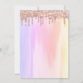 Eiffeltoren, Roos Gold Drivers Ombre Quinceañera Kaart (Achterkant)