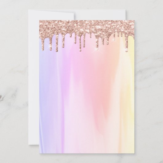 Eiffeltoren, Roos Gold Drivers Ombre Quinceañera Kaart (Achterkant)