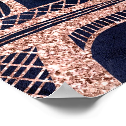 Eiffeltoren roos goud, zoet 16 welkomstteken poster (Hoek)