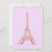 Eiffeltoren roos goudglitter paarse quinceanera kaart (Achterkant)