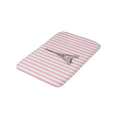 Eiffeltoren Roze en Witte Stripe Bath Mat (Gekanteld)