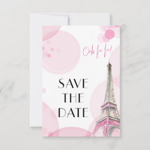Eiffeltoren Roze Paris Sweet 16 Save The Date