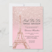 Eiffeltoren roze roze roze roze roze goudglitter S Kaart (Voorkant)