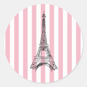 Eiffeltoren roze streep Stickers
