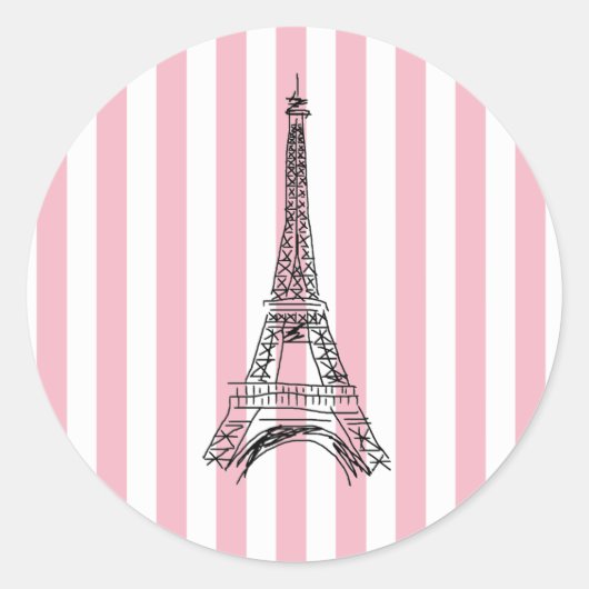 Eiffeltoren roze streep Stickers (Voorkant)