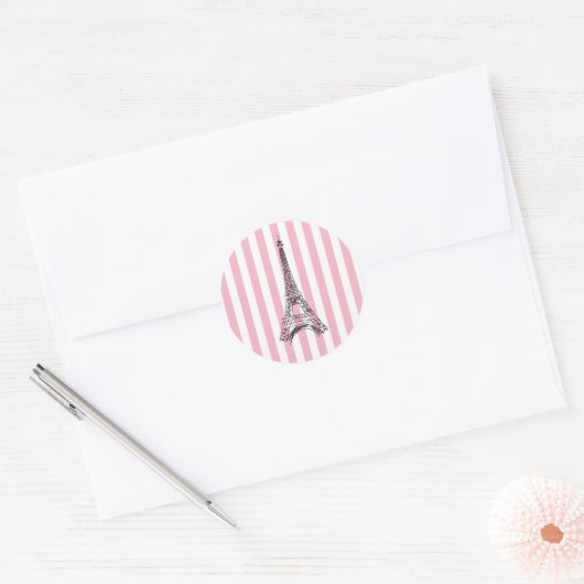 Eiffeltoren roze streep Stickers (Envelop)