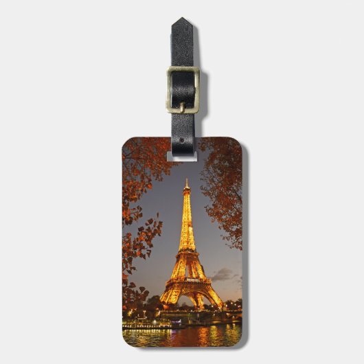 Eiffeltoren 's Nachts - Bagage Label (Voorkant verticaal)