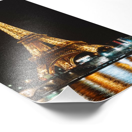 Eiffeltoren 's nachts foto afdruk (Hoek)