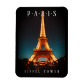 Eiffeltoren 's nachts, Parijs, zwart Magneet (Verticaal)