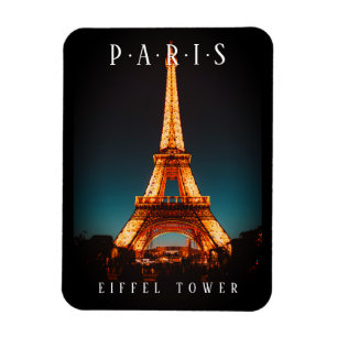 Eiffeltoren 's nachts, Parijs, zwart Magneet
