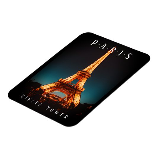 Eiffeltoren 's nachts, Parijs, zwart Magneet (Linkerzijde)