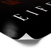 Eiffeltoren 's nachts, Parijs, zwart Poster (Hoek)