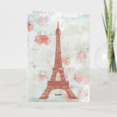 Eiffeltoren, Santa, Parijs Kerstmis Feestdagen Kaart (Achterkant)