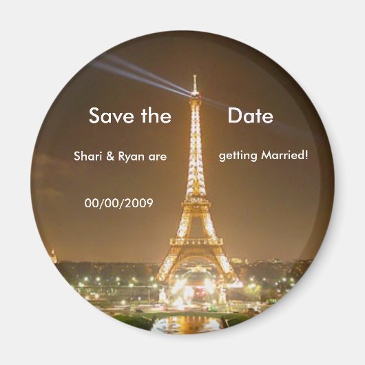 Eiffeltoren, Save the Date Magnet (Voorkant)