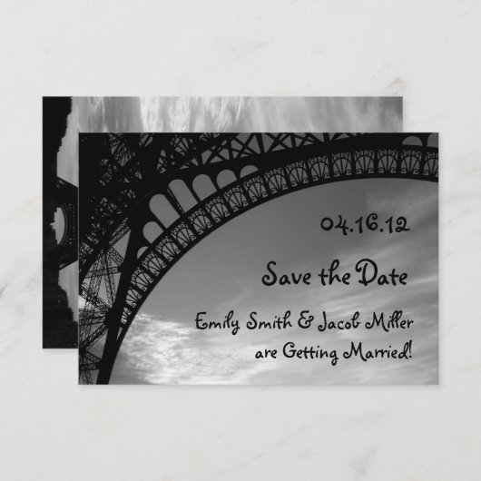Eiffeltoren Save the Date Uitnodiging (Voorkant / Achterkant)