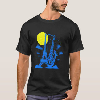 Eiffeltoren Saxofoon - Vintage Jazzmuziek Parijs  T-shirt