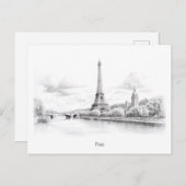  Eiffeltoren, schetsontwerp Briefkaart (Voorkant / Achterkant)