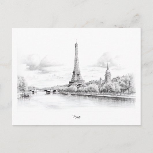  Eiffeltoren, schetsontwerp Briefkaart (Voorkant)