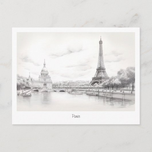Eiffeltoren, schetsontwerp Briefkaart (Voorkant)