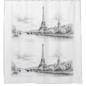 Eiffeltoren, schetsontwerp Douchegordijn (Voorkant)