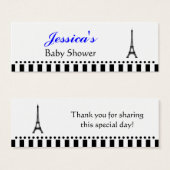 Eiffeltoren Silhouet Klein Label - Helderblauw Mini Visitekaartjes (Voorkant /achterkant)