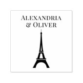 Eiffeltoren Silhouette Voornaam Achternaam of Kopp Zelfinktende Stempel (Design)