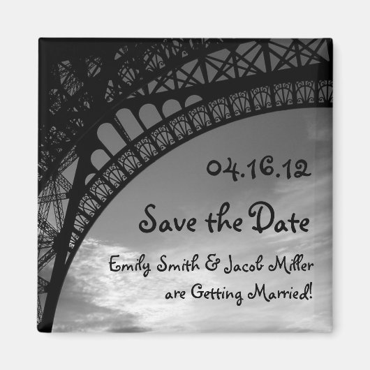 Eiffeltoren Sla de datum magneten (Voorkant)