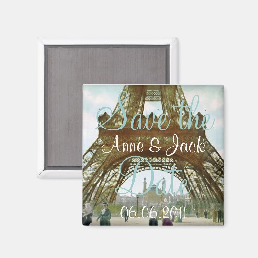 Eiffeltoren Sla de datum op Magneet (Voorkant / Achterkant)