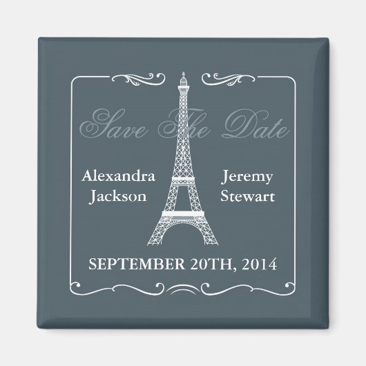 Eiffeltoren Sla de datummagneet op Magneet (Voorkant)