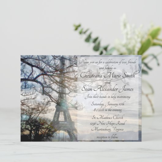 Eiffeltoren Spring Sunrise Waterverf Kaart (Staand voorkant)