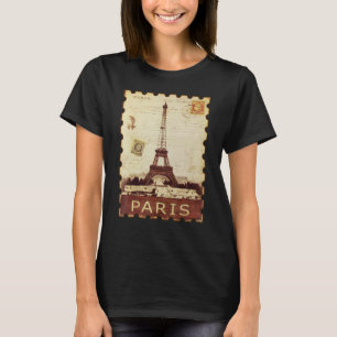 Eiffeltoren stempel vakantie Vintage Paris France  T-shirt