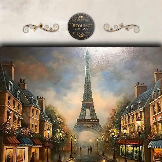 Eiffeltoren Straatscène Paris Decoupage Tissuepapier