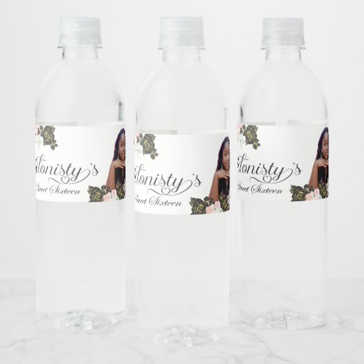 Eiffeltoren Sweet 16 waterflesetiketten. Waterfles Etiket (Flessen)