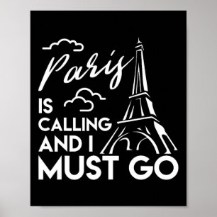 Eiffeltoren T-shirt Parijs Roept Parijs Vakantie Poster