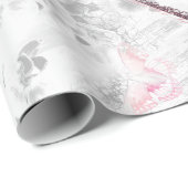 Eiffeltoren tegen de achtergrond van orchideeën cadeaupapier (Rol Hoek)