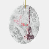 Eiffeltoren tegen de achtergrond van orchideeën keramisch ornament (Rechts)