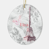 Eiffeltoren tegen de achtergrond van orchideeën keramisch ornament (Links)