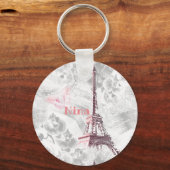 Eiffeltoren tegen de achtergrond van orchideeën sleutelhanger (Voorkant)
