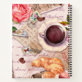 Eiffeltoren, theekopje en handgeschreven brieven notitieboek (Achterkant)