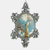 Eiffeltoren Tin Sneeuwvlok Ornament (Links)